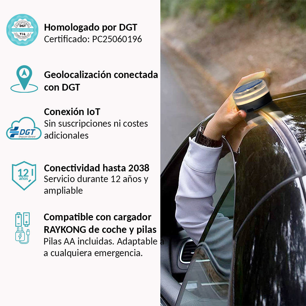 Baliza V16 Geolocalización DGT 3.0, SIM y Datos Pagados hasta 2038