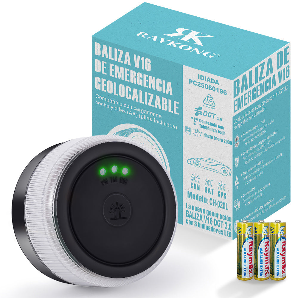 Baliza V16 Geolocalización DGT 3.0, SIM y Datos Pagados hasta 2038