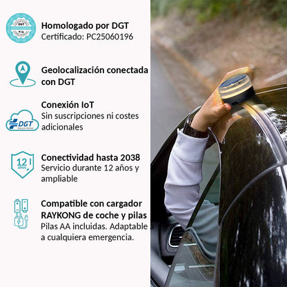 Baliza V16 Geolocalización DGT 3.0, SIM y Datos Pagados hasta 2038