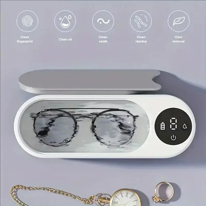Shiny Box - Limpiador ultrasónico portátil para gafas, joyas y relojes. Bateria larga duración.